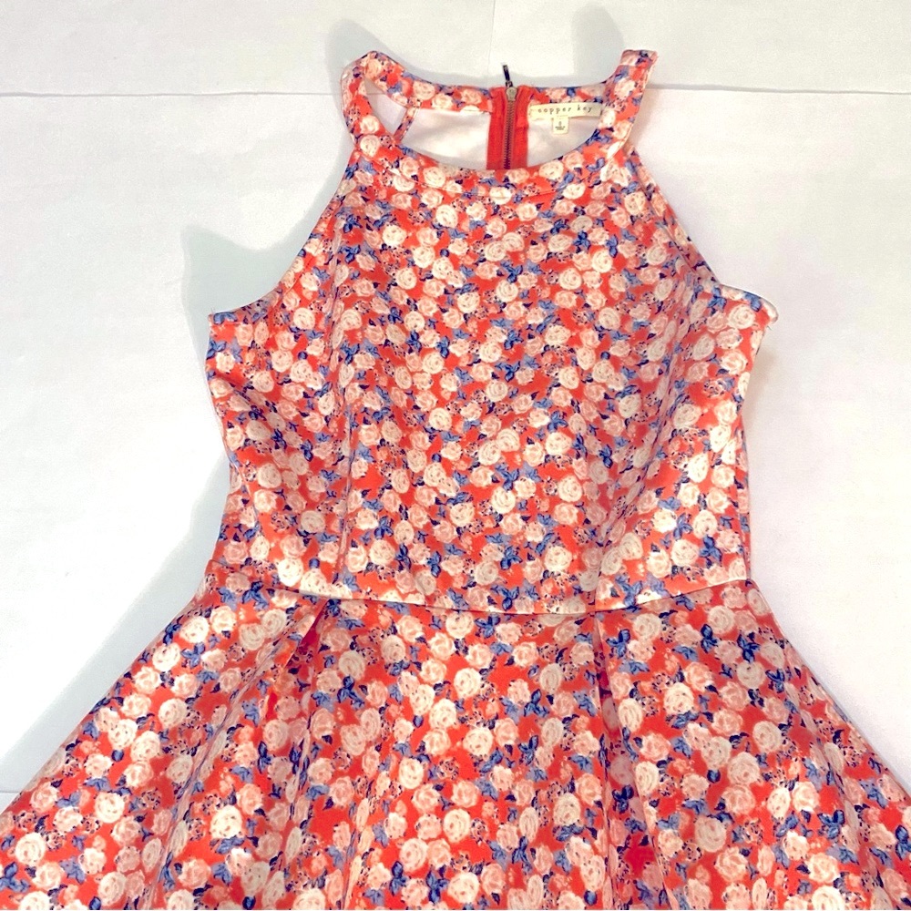 Floral Sleeveless Dress. Pink and Blue - Picture 10 of 17